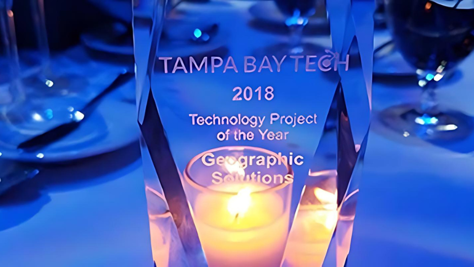 Image of Tampa Bay Tech Award Geographic Solutions' Won for Project of the Year